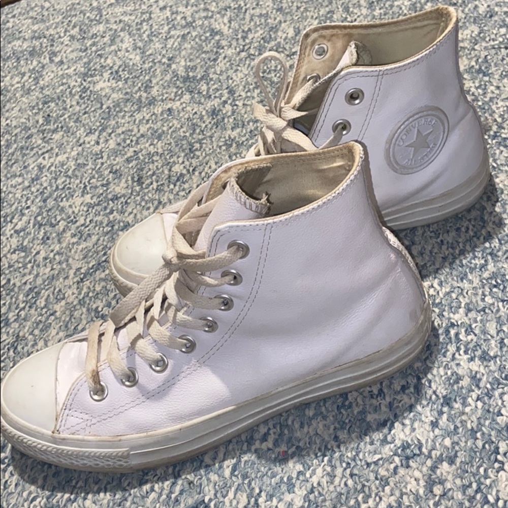 Used: All-white leather Converse